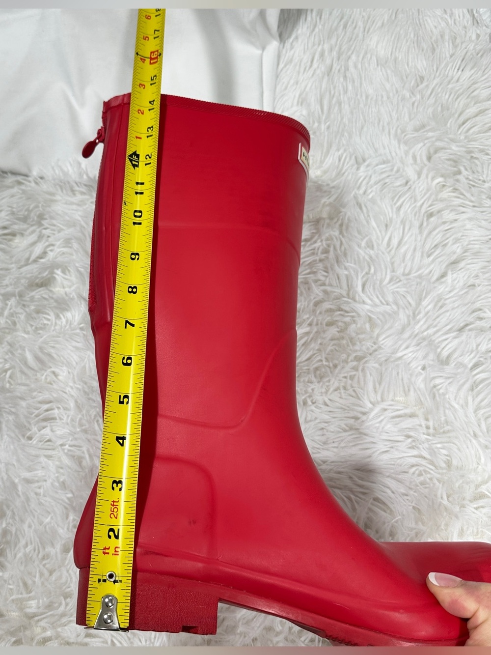 Hunter for Target Red Floral Tall Rain Boots Women’s Size 8 Striped Lining - Picture 14 of 14